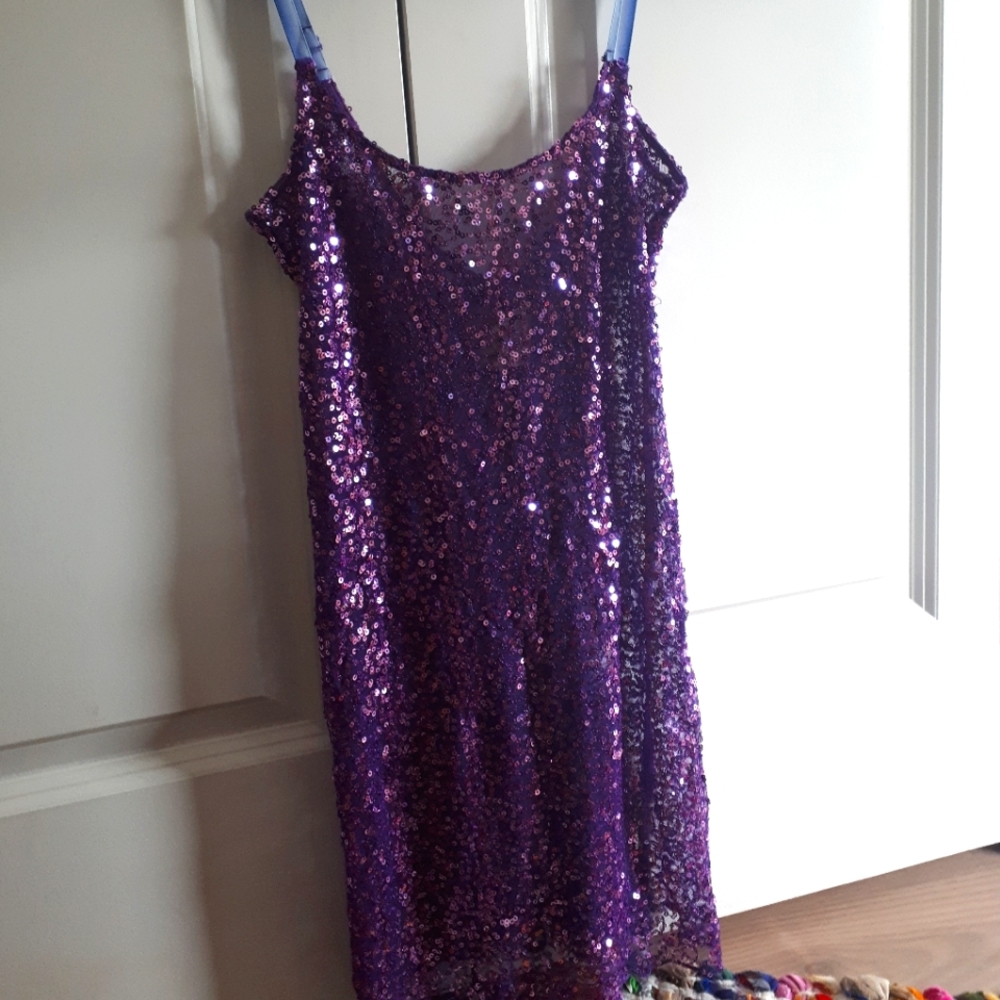 XS free people purple sequin slip dress